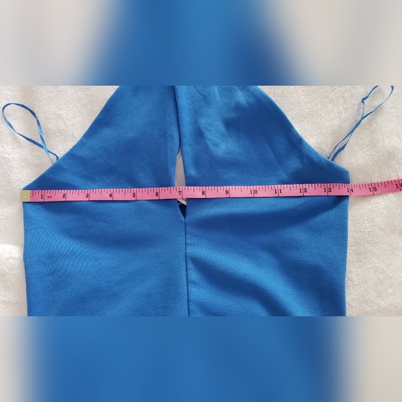 NWOT Zara Blue Torquoise Halter Top Size L - Picture 7 of 10